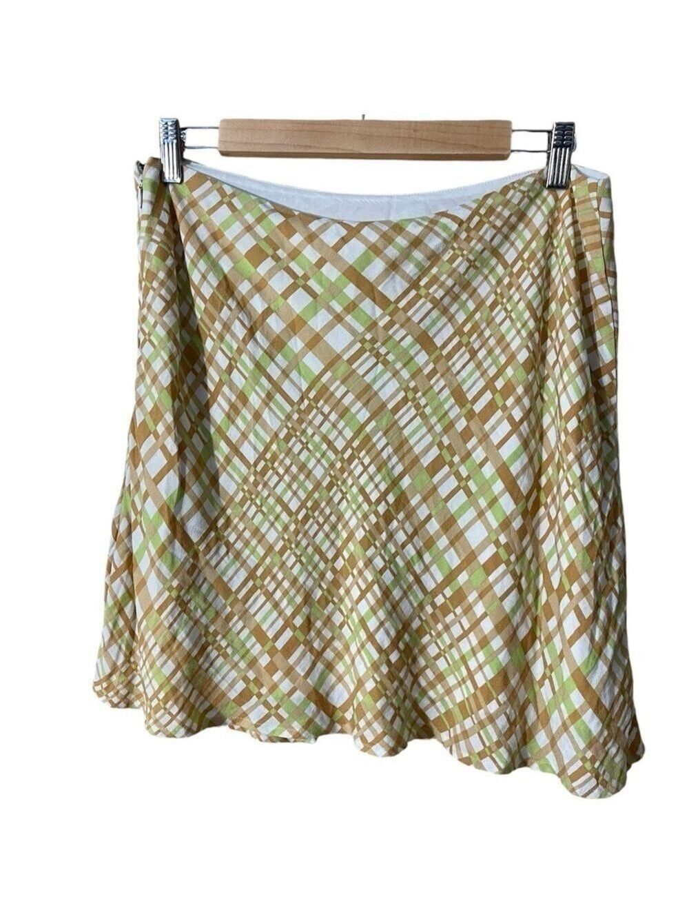 BP. Women’s Brown And Green Plaid Mini Skirt Size: Large NWT